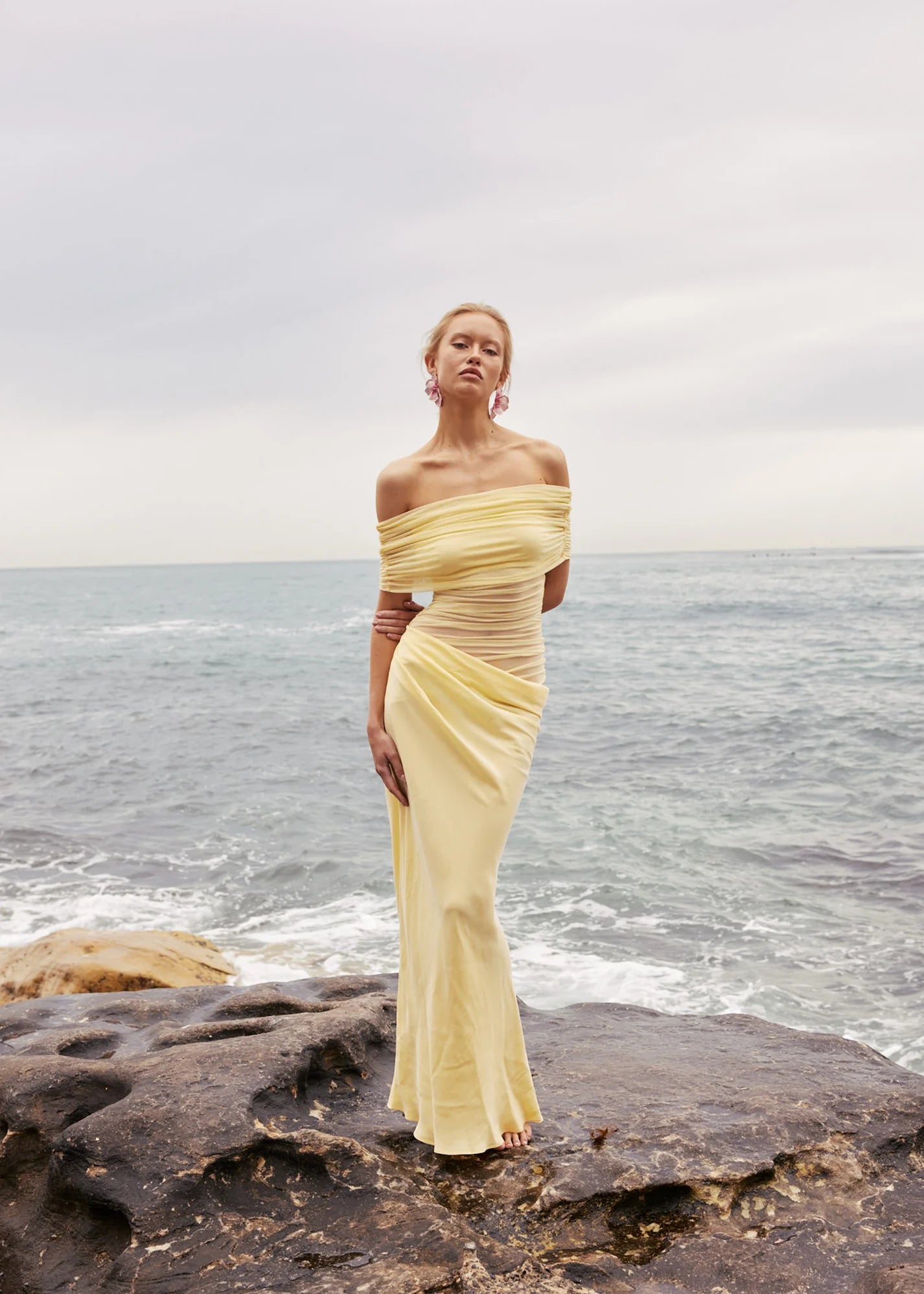 BENNI - Nico Off Shoulder Maxi in Butter