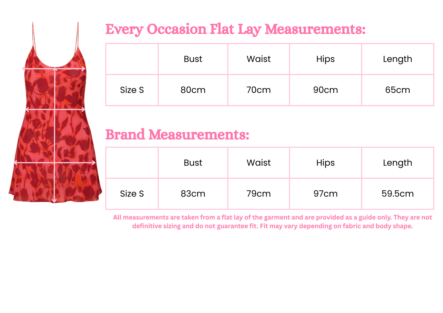 measurement for luz mini dress