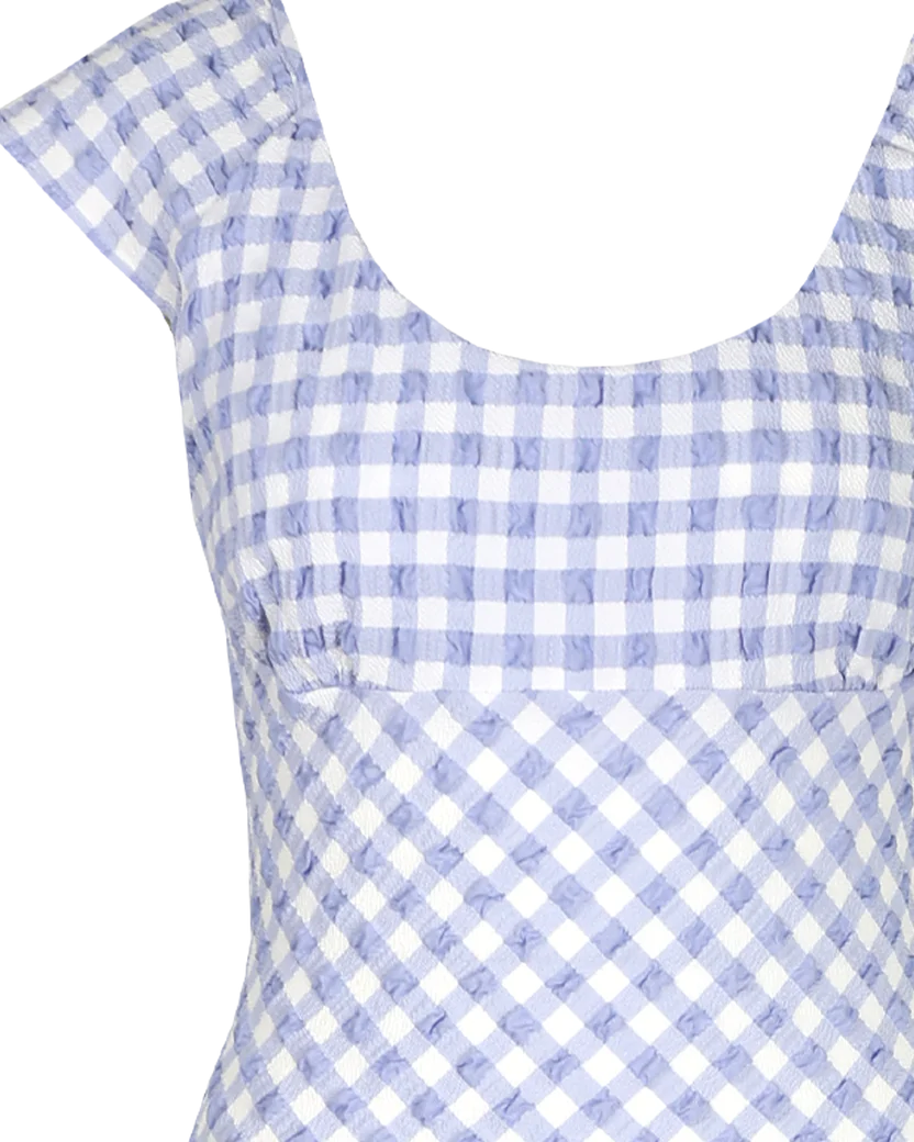 RUBY - Prism Midi Dress in Periwinkle Gingham