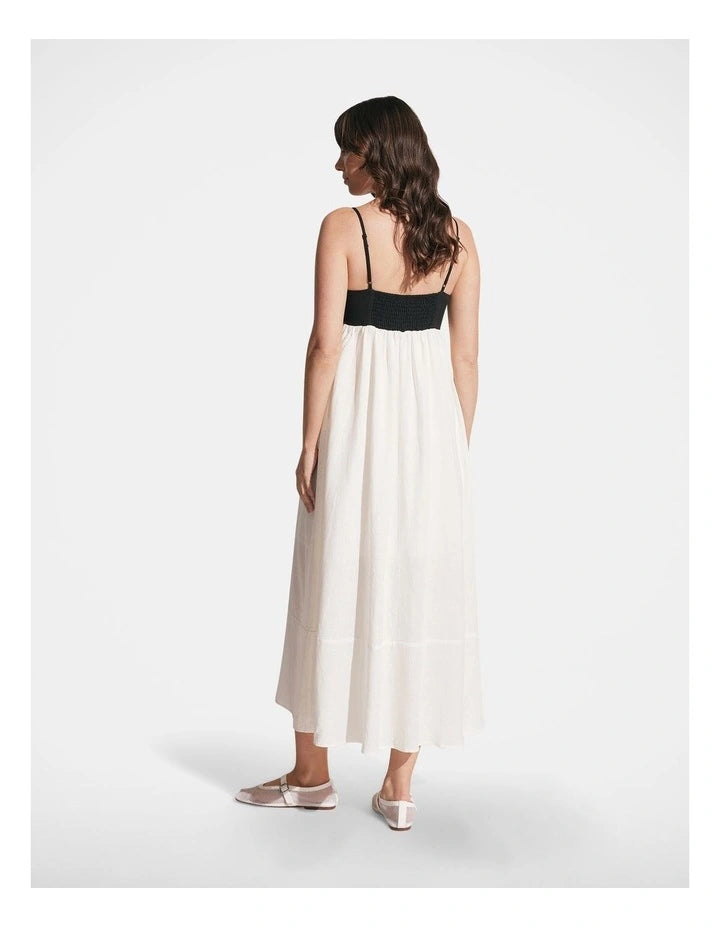 DECJUBA - Leah Gathered Maxi Dress in Cream