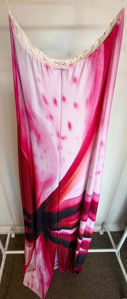 With Harper Lu - Strapless Slip Dress in Fuchsia Mosaic (For Sale)