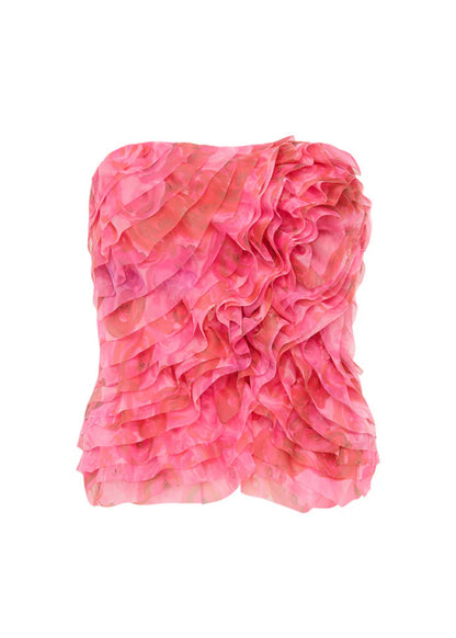 Rosette Ruffle Bustier