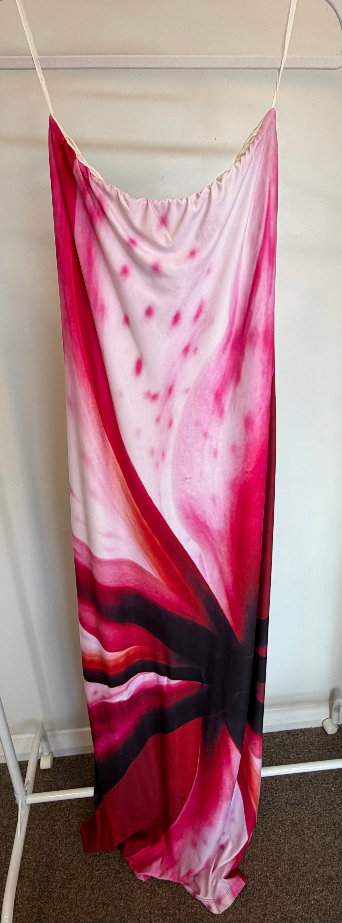 With Harper Lu - Strapless Slip Dress in Fuchsia Mosaic (For Sale)