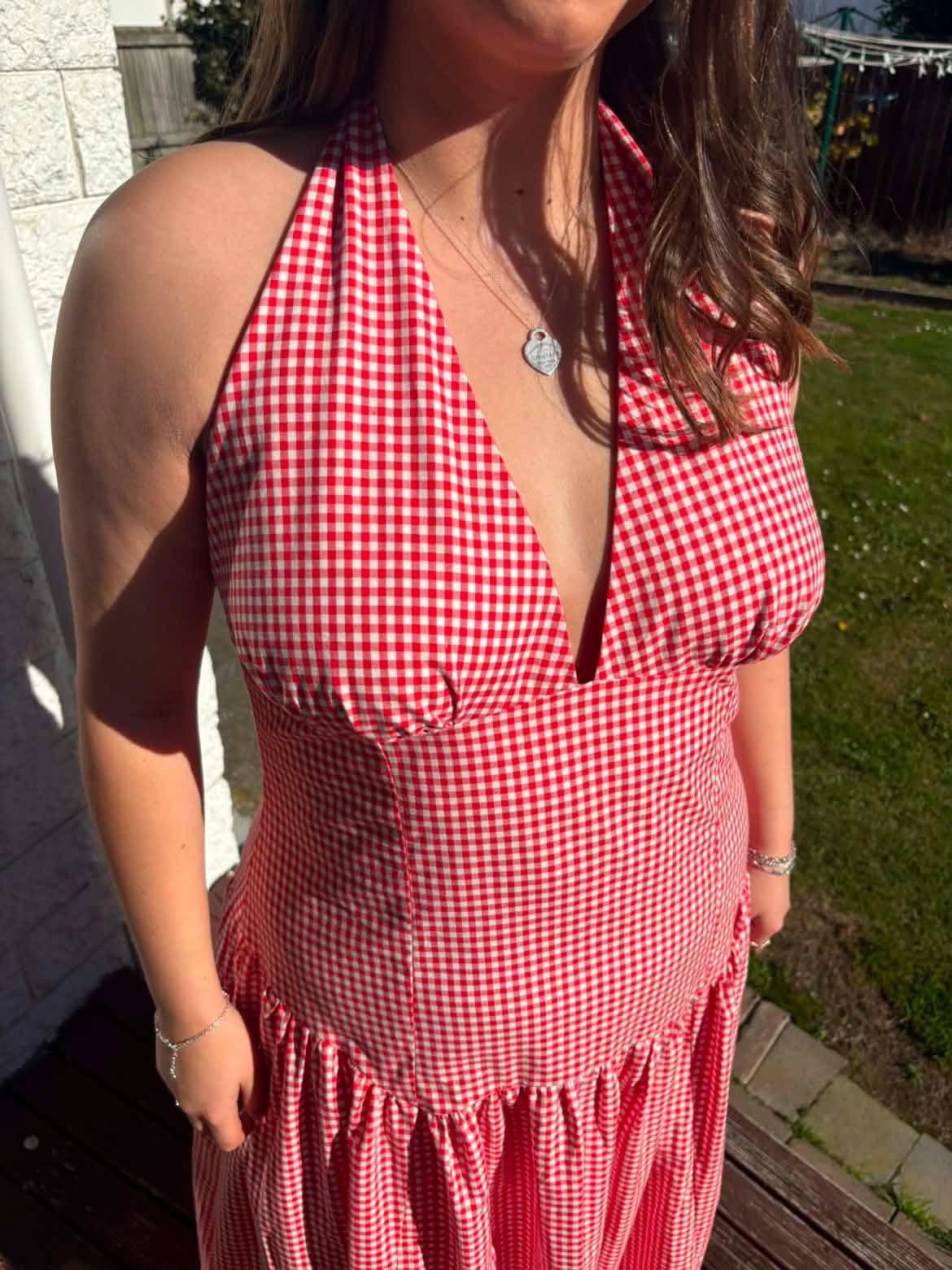 RUBY - Relaxe Halter Dress in Red Gingham