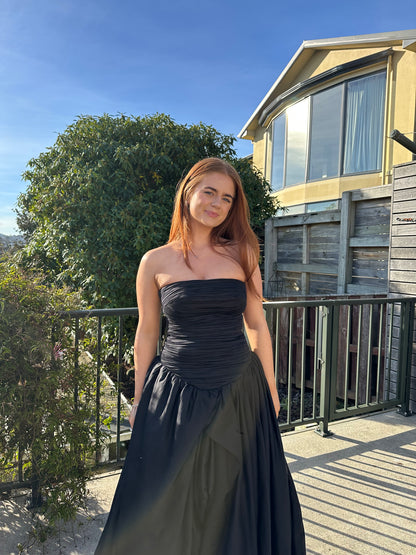 AJE - Violette Bubble Hem Maxi Dress in Black