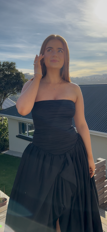 AJE - Violette Bubble Hem Maxi Dress in Black