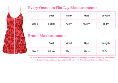 measurement for luz mini dress