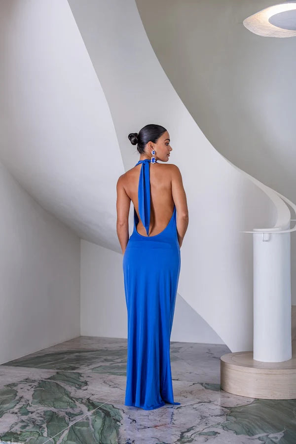 Saint Plunge Maxi Dress - Sapphire