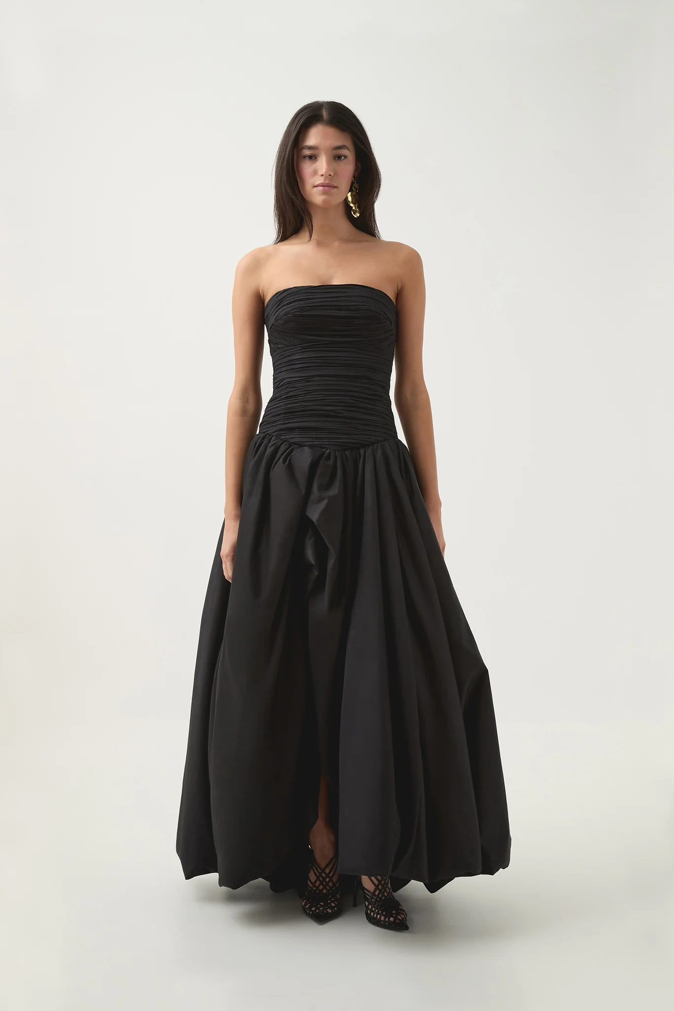 AJE - Violette Bubble Hem Maxi Dress in Black