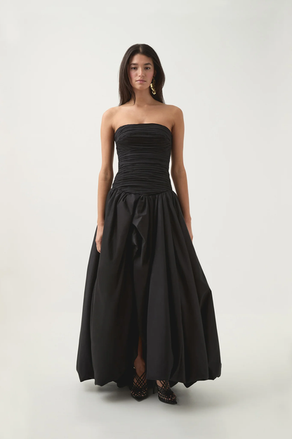 AJE - Violette Bubble Hem Maxi Dress in Black