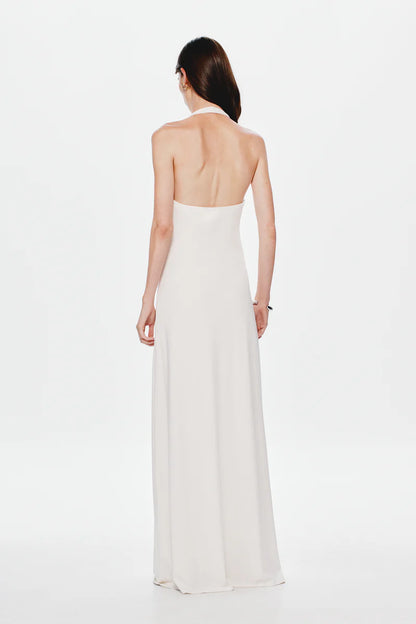 Misha - Jennifer Cupro Maxi Dress in White