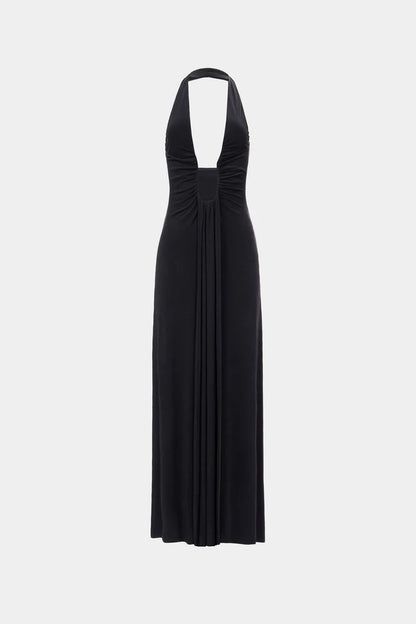 Misha - Jennifer Cupro Maxi Dress in Black