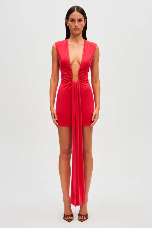 Misha - Jennifer Cupro Mini Dress in Red