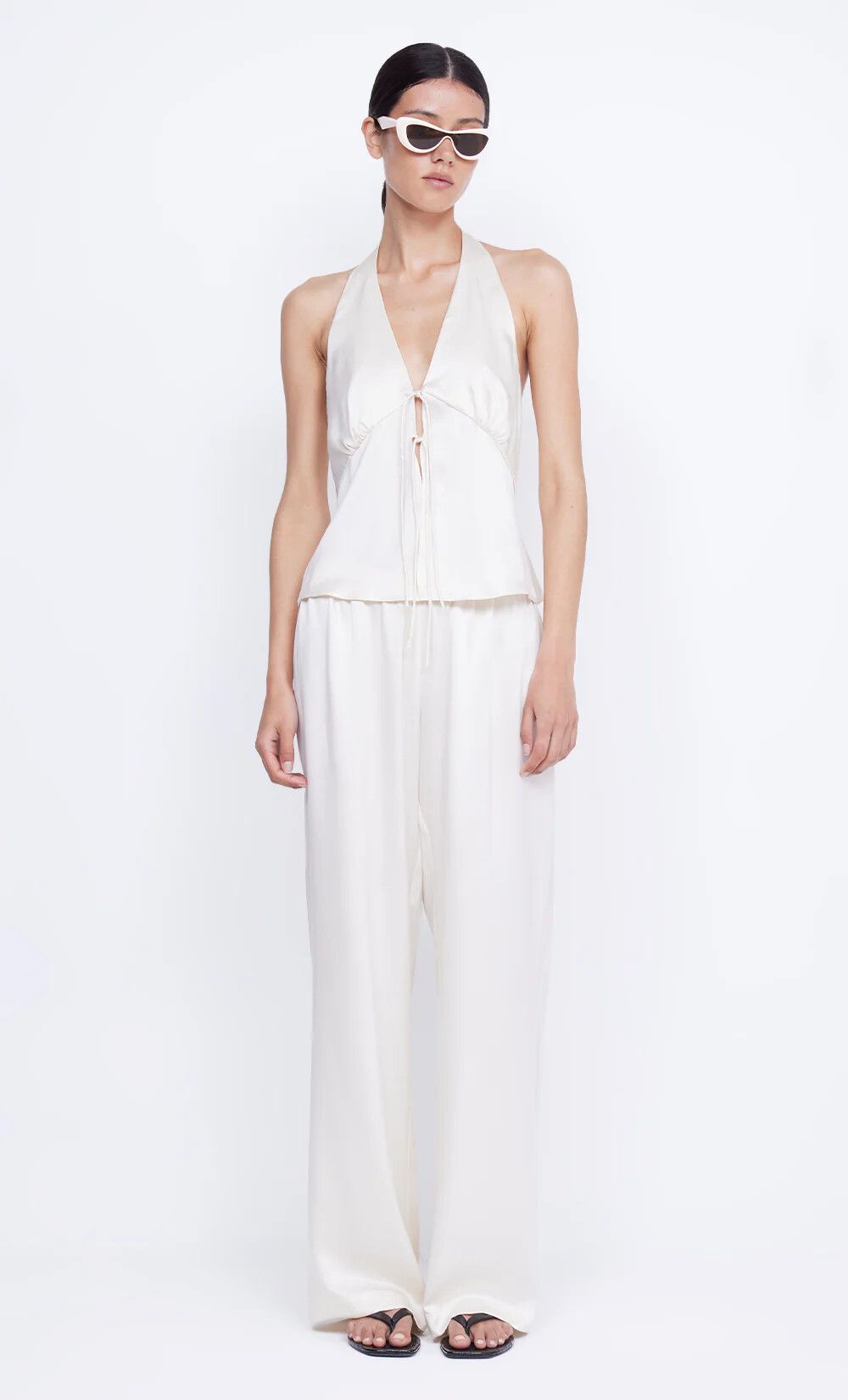 Bec + Bridge - Kaia Silk Halter and Chantilly Skirt in Ivory