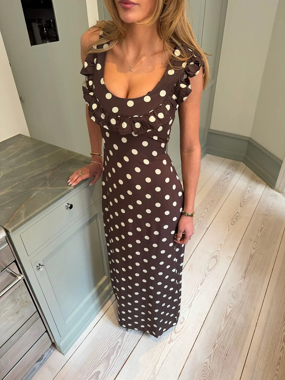 Design by Si - Luna Dress in Brown/Yellow