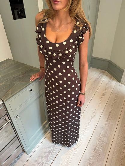 Design by Si - Luna Dress in Brown/Yellow