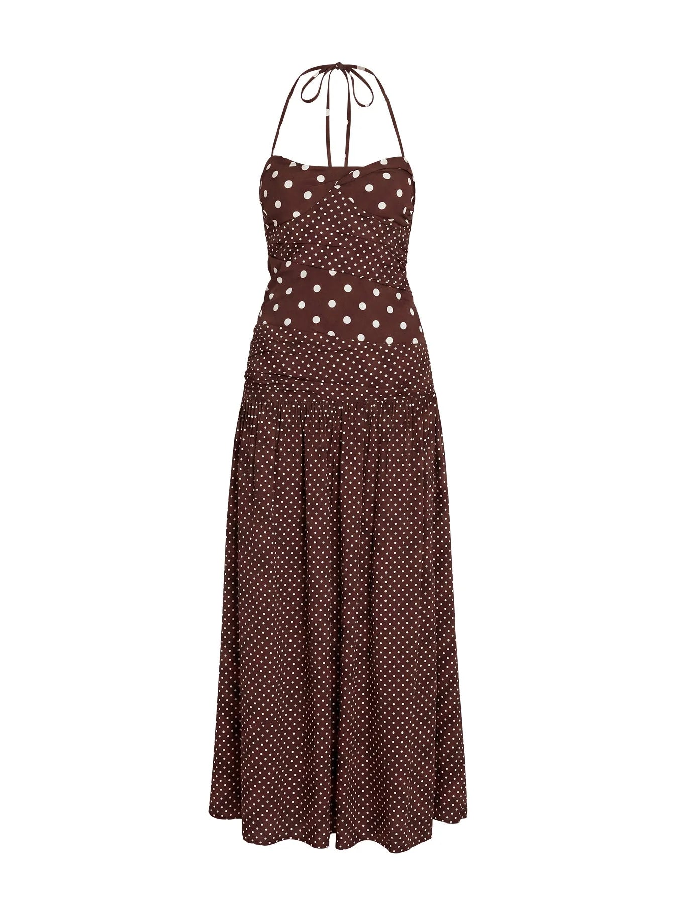Princess Polly - Marguerite Halter Maxi Dress in Brown