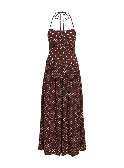 Princess Polly - Marguerite Halter Maxi Dress in Brown