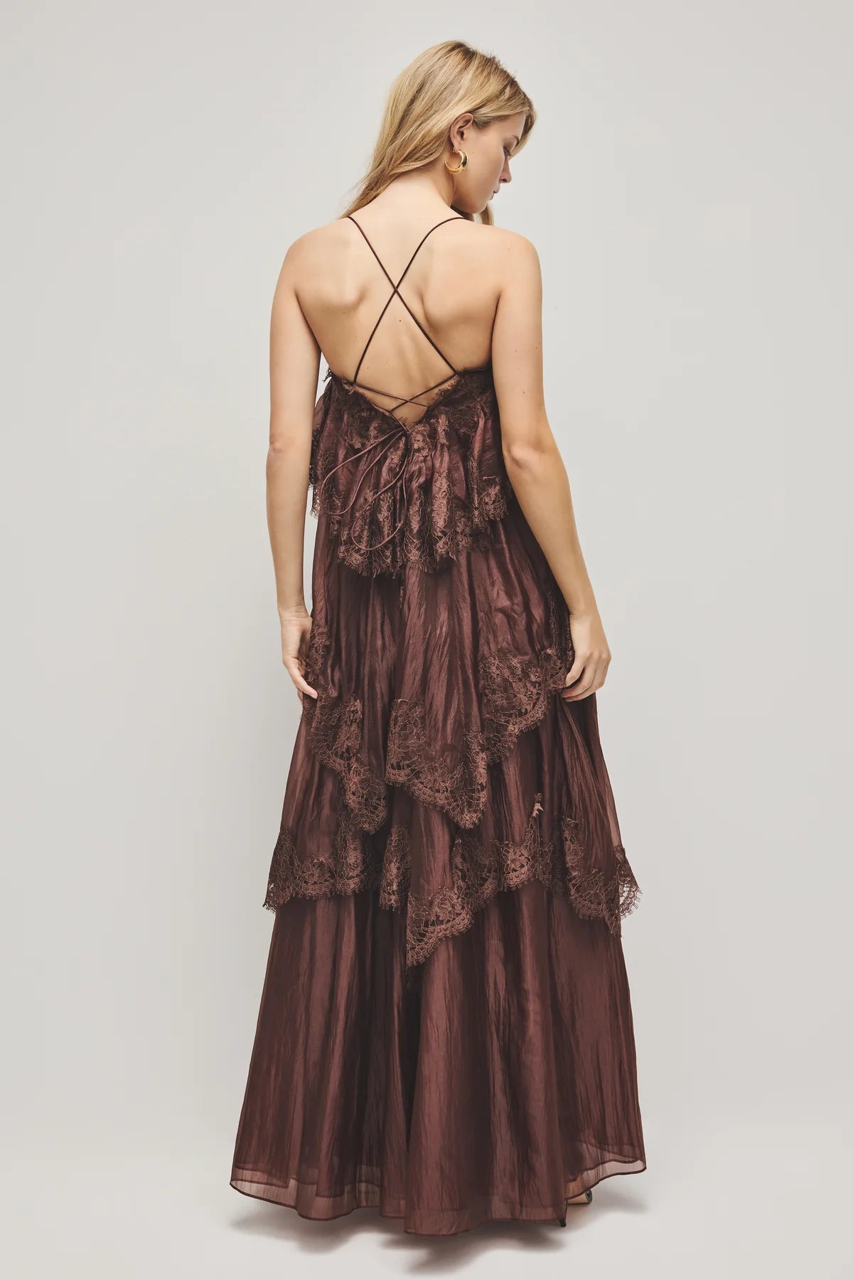 AJE - Ophelia Lace Gown in Chocolate