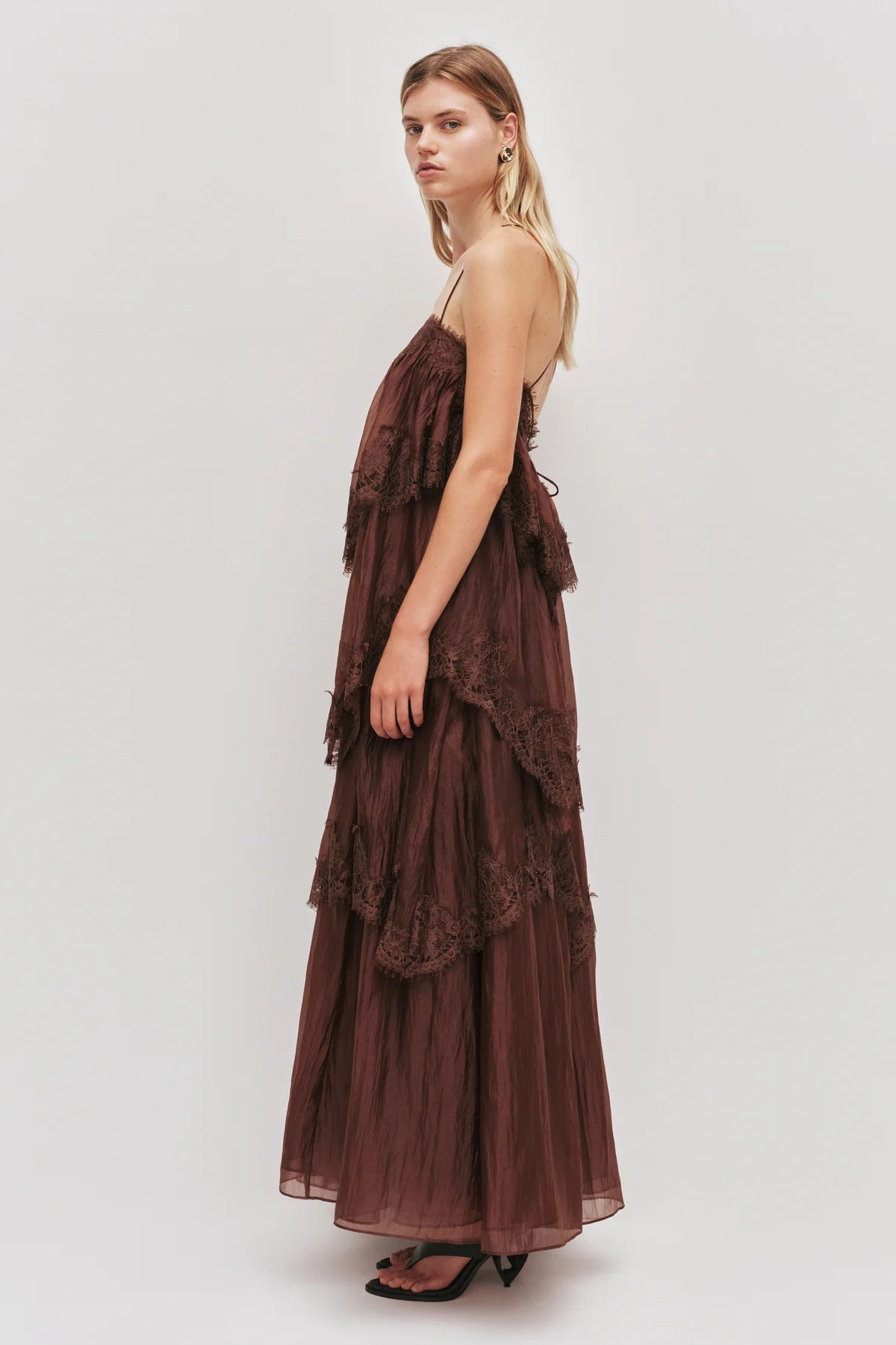 AJE - Ophelia Lace Gown in Chocolate