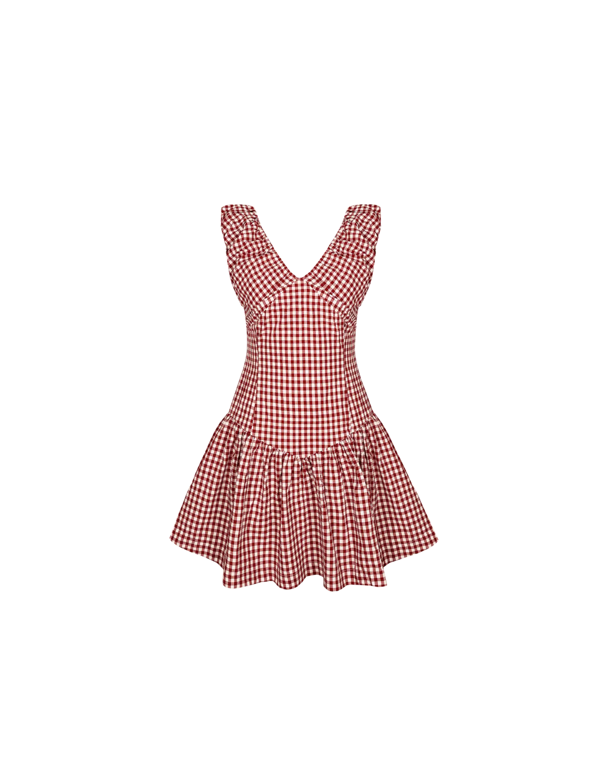 RUBY - Selma Mini Dress in Merlot Gingham