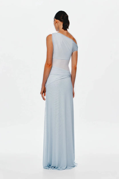 Misha - Sisal Mesh Maxi Dress in Dove