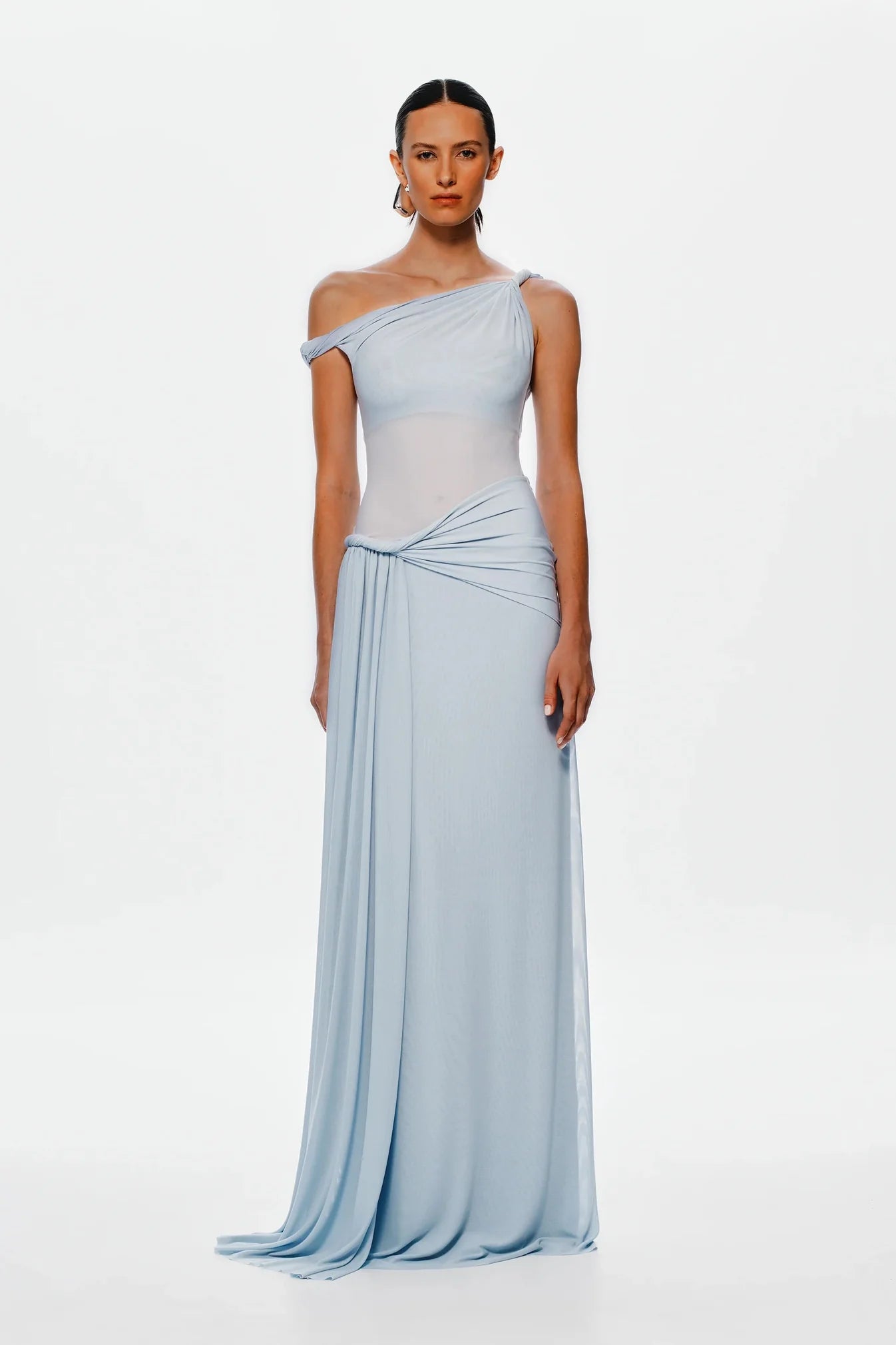 Misha - Sisal Mesh Maxi Dress in Dove