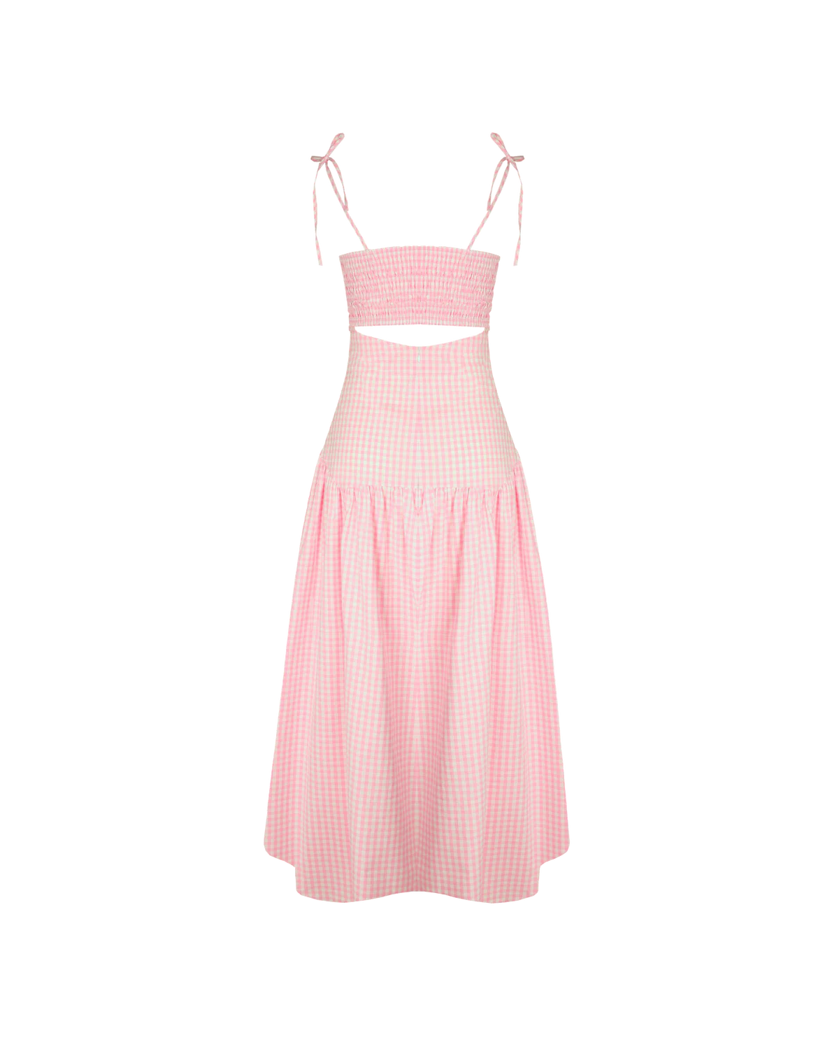 RUBY - Trulli Maxi Dress in Pink Gingham