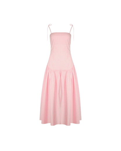 RUBY - Trulli Maxi Dress in Pink Gingham