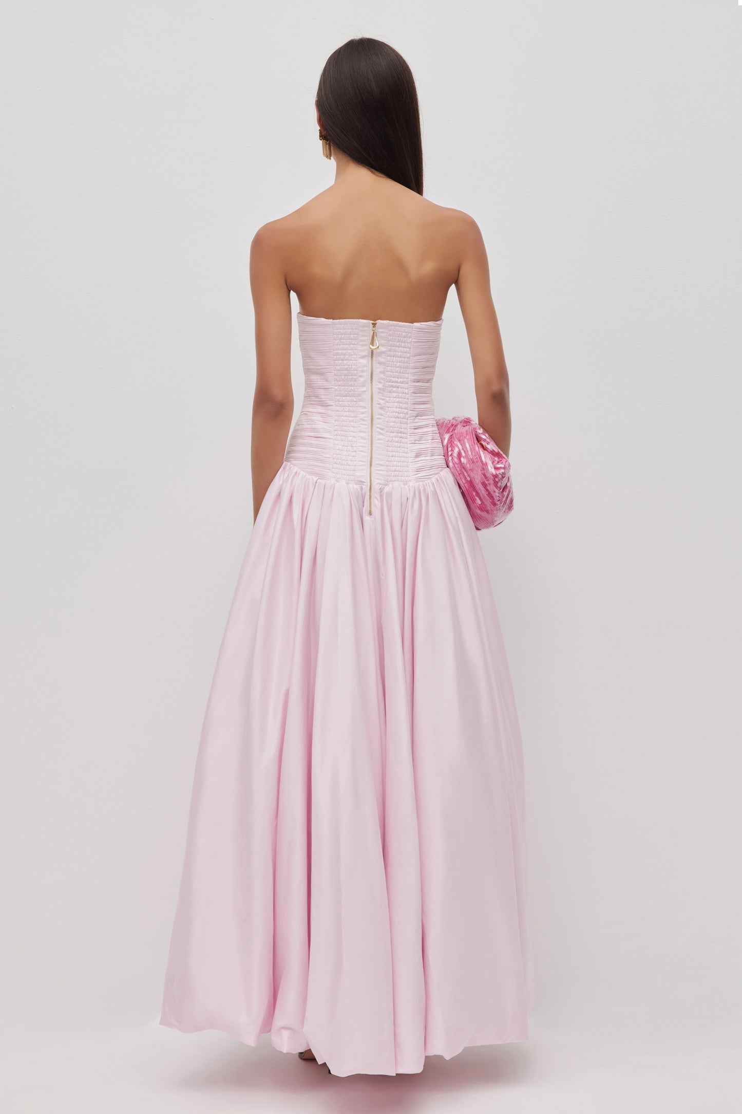 AJE - Violette Bubble Hem Maxi Dress in Pastel Pink
