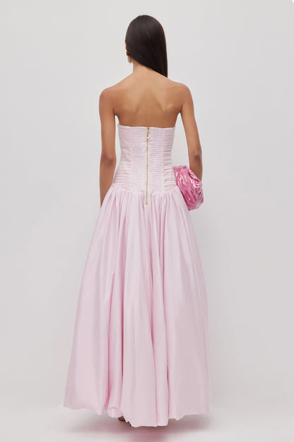 AJE - Violette Bubble Hem Maxi Dress in Pastel Pink