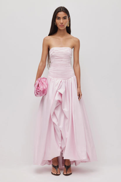 AJE - Violette Bubble Hem Maxi Dress in Pastel Pink