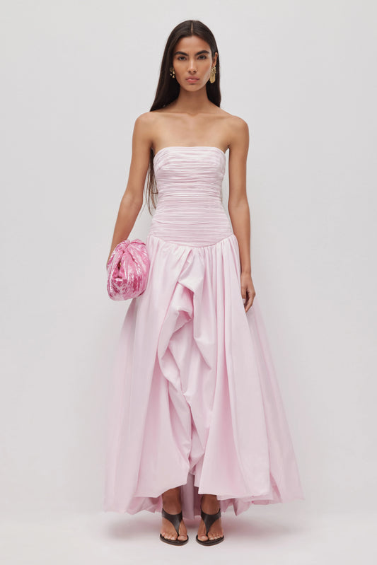 AJE - Violette Bubble Hem Maxi Dress in Pastel Pink